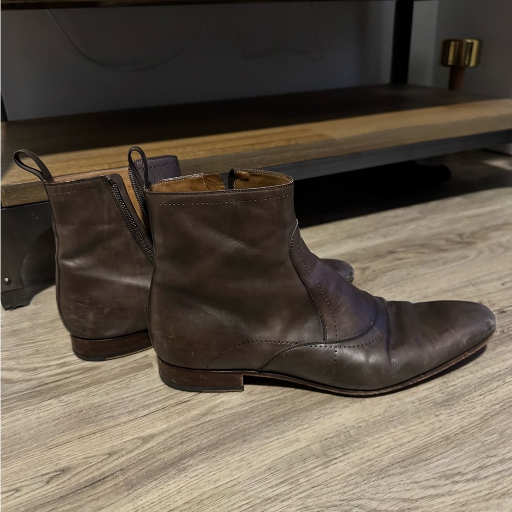 Gucci Men's Brown Leather Ankle Boots